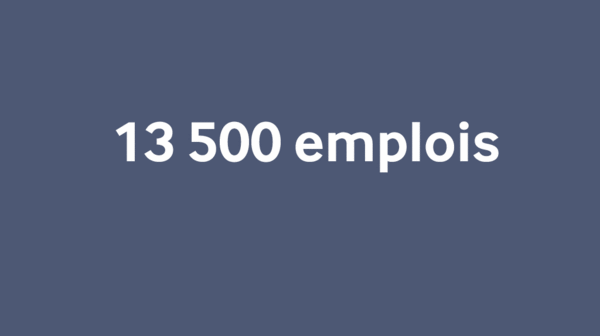 13500 emplois et leur répartition